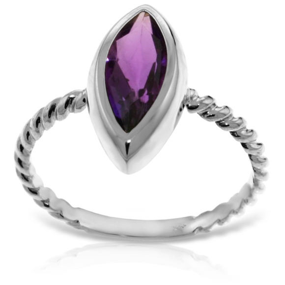 GOLD RINGS WITH NATURAL MARQUIS AMETHYST